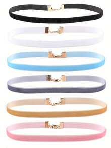 12pcs Punk Velvet Coker Necklace Set Gothic Velvet Strap Choker Clavicle Chain Necklace For Women Girls