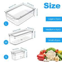 14 Pack Refrigerator Organizer Bins, Stackable Clear Fridge Storage Containers With Lids For Food, Fruit, Vegetables, Drinks, Pantry & Kitchen Organization