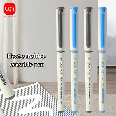 WUQIANNIAN 3/6pcs High Aesthetic Blue Erasable Pen, 0.5mm Bullet Head Evenly Ink, Smooth Writing Without Stuttering, No Fatigue When Holding The Pen, Suitable For Learning, Office Writing, And Back To School Season