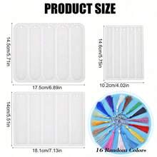 3pcs Silicone Bookmark Mold Set, Resin Bookmark Mold, Small & Medium Rectangle Bookmark Molds For Making Decorations With Epoxy Resin, Resin, Gypsum (Includes 16pcs Tassels) - White - View 3