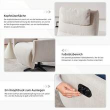 022 Comfortable Relaxing Chair With Reclining Function - Chenille TV Chair With Footrest, Swivel Relaxing Chair And Lounge Chair For Living Room, Modern Sofa, Beige - Beige + Chenille + Foam - View 4