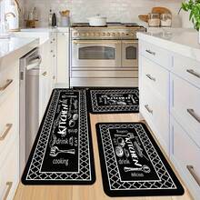 2/3 Piece Exquisite Kitchen Tableware Printed Floor Mat Set Kitchen Corridor Living Room Laundry Room Non-Slip Long Strip Carpet Entrance Floor Rubber Mat Living Room Printed Carpet Outdoor Decorative Carpet Retro Simple Combination Long Strip Carpet - 彩色 - 查看 7