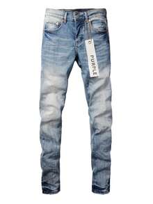 American Streetwear Men Plus Size Straight Leg Jeans Thanksgiving Day Christmas Blue Stretch Slim Fit Denim Pants For Big And Tall