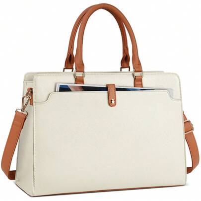 NEWHEY 女士笔记本电脑包 15.6 英寸笔记本电脑托特包皮革工作包防水公文包商务办公电脑包大容量手提包单肩包