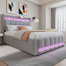Bed Frames - LIGHT GREY + Upholstery + 140cm*200cm - View 1