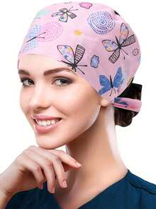 1pc Printed Drawstring Surgical Cap, Suitable For Doctors, Nurses, Medical Staff, Home Use,Summer,Beach,Hat,Holiday,Travel - Multicolor - View 17