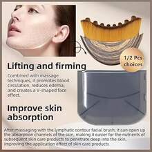 Lymphatic Drainage Face Brush – Dry Brushing Massager For Facial Contouring & Jawline Sculpting – Ergonomic Design For Precise Skin Fit & Fatigue Relief - 棕色 - 查看 5