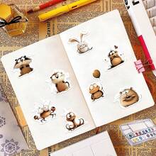 50PCS Animal Art Stickers Rabbit Frog Various Animals Collection Decor Notebook Luggage Motorcycle Laptop Refrigerator Sticker