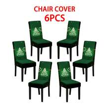 1/2/4/6/100 piezas Fundas para sillas de comedor navideñas, fundas elásticas, extraíbles y lavables para el hogar, hotel, fiesta - Multicolor - Ver 64