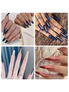 12/36 Peças de Doze Ornamentos de Unhas do Zodíaco em Dourado, Prata e Rosa, Cores Mistas do Zodíaco, Cor Única, Ornamentos de Unhas em Inglês Doze Ornamentos de Unhas do Zodíaco Adequados para Design de Arte de Unhas de Mulheres e Meninas, Decoração de Unhas