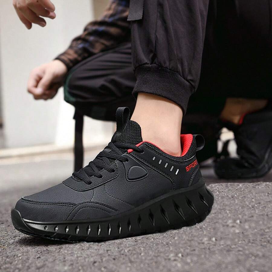 Zapatillas deportivas con cordones, de unicolor, con textura de palomitas de maíz, livianas, con amortiguación y transpirables, adecuadas para deportes, fiestas y todas las estaciones