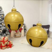 1/2 piezas Bola de campana inflable, material de PVC, adecuada para decoración colgante de Navidad interior/exterior, decoración de fiesta de Año Nuevo, regalo de Navidad