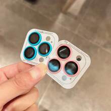5件混色夜光陶瓷相机镜头保护膜，兼容iPhone11-16，防刮，荧光，完美贴合 - 提升手机外观！夜光相机镜头保护膜，兼容Applne 11/12/13/14/15/16/16 Plus/16 Pro/16 Max系列 - 粉色 - 查看 6