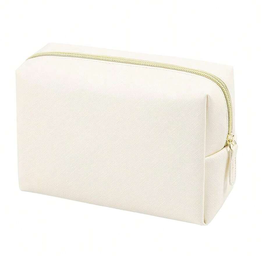 GFU Makeup Bag, Travel Cosmetic Bag For Women, Large Capacity Travel Toiletry Bag Waterproof PU Leather, Multifunctional Cosmetic Pouch For Girls, Women And Moms Gifts, Beige White{"Color_name":"Creamy"} - 奶油狀 - 查看 1