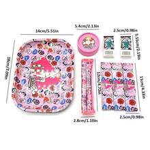 BROS Rolling Papers Gift Set - Metal Smoking Tray Bundle With Plastic Grinder And Filter Papers, Designer Theme Accessories Kit