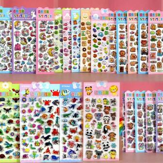 3D Cartoon Holographic Embossed Stickers - Capybara Animal Holographic Embossed Sticker Decals