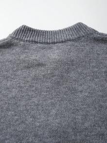 Men's Simple Solid Color Casual Loose Fit Long Sleeve Zip-Up Knit Cardigan Sweater, Suitable For Autumn/Winter