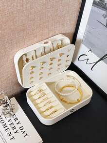 新款豪华升级大容量PU皮革首饰盒 | 首饰收纳包，旅行首饰盒 | 多层隔层，可收纳项链、戒指和耳环 | 便携式旅行首饰盒 | 送给女友/妈妈/母亲节/闺蜜生日/情人节的礼物，女士旅行必备，节日必备，秋季装饰，万圣节 - 彩色 - 查看 12