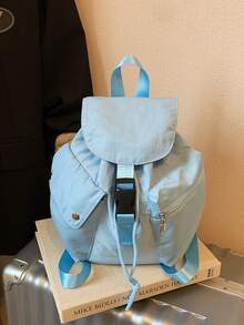 1 件女士尼龙小背包（尺寸：24*26*12 厘米），休闲多口袋抽绳背包，适合购物、户外运动 - 彩色 - 查看 11