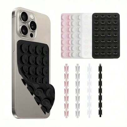 1pc Double Sided Silicone Suction Cup Phone Case Mount, Silicon Sticky Phone Grip With Higher Suction For Cell Phone, Hands-Free Phone Accessories Holder For Selfies And Videos