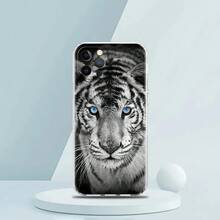 Funda de Animal León Lobo Tigre para  16 15 14 13 12 Pro Max, Cubierta Transparente Suave para  11 Pro Max 7 8 Plus XS XR, Compatible con funda de  17, funda de  17 Pro, funda de  17 Pro Max - b3 - Ver 10