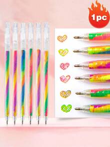 1 قطعة/6 قطع قلم جل بألوان متدرجة، (6 قطع/علبة) بألوان عشوائية، قلم دفتر بألوان متدرجة، قلم رسم غرافيتي بألوان قوس ، لمسة واحدة متعددة الألوان، قلم جل إبداعي جذاب للطلاب، قلم رسم غرافيتي DIY، قلم بألوان خاصة لبطاقات التهنئة للطلاب، مقاوم للماء وثابت اللون، كتابة سلسة، مناسب للغاية للرسم والتلوين.