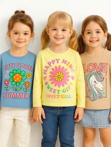 Kit 3 Children's T-Shirts Girls ASSORTED Sleeve - 長篇漫畫 - 查看 2