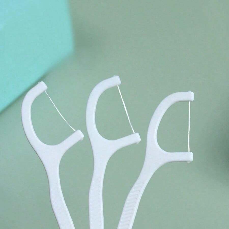 Plastic Toothpicks And Floss Disposable Dental Care Tool Smooth High Tension Floss Effectively Cleans Between Teeth Removes Food Particles Essential For Oral Hygiene