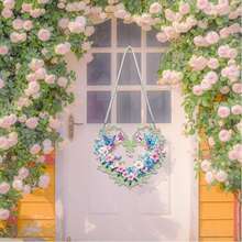 2D/Acrylic Diamond Art Hanging Sun Catcher - Butterfly Heart Floral Pattern, Vibrant Colors, Suitable For Living Room, Bedroom Or Entryway Coastal Wall Decor, Coastal Home Decor | Window Decor | Exquisite Craftsmanship, Butterfly Decor - Multicolor - View 7