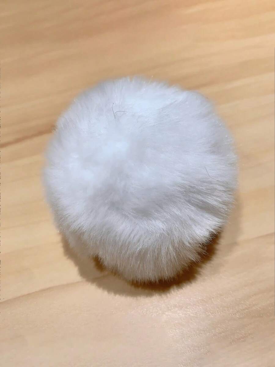 Solid Color Cute Fluffy Rabbit Tail Decor, Suitable For Daily Wear - Multicolor - View 1