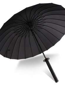 1pc High-Quality Fashion Samurai Sword/Katana Style Umbrella, Rainproof, UV-Blocking, Manual Open, 8-16-24 Ribs, Durable Fiberglass Frame, Warrior Style Auto Open, Long Handle, Sturdy Steel Frame