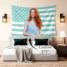 1pc Customizable Personalized Tapestry, Can Add Photos And Text, Suitable For Birthday, Wedding, Halloween, Christmas, Party, Father's/Mother's Day, Home Decor, Bedroom Decoration, Dorm Decor And Back To School