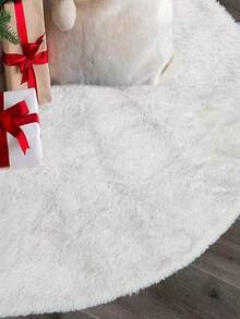 1 pièce Robe d'arbre de Noël en fausse fourrure longue, rose, blanche, rouge, noire. Robe en peluche longue pour arbre de Noël, décoration et présentation d'arbre de Noël pour fête de Noël à la maison, accessoire de décoration d'ambiance festive pour la maison, douce et belle robe en peluche pour arbre de Noël, décoration de Noël, décoration hivernale pour la pièce