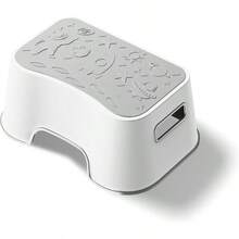 NCLE - Taburete para nios, ligero y fcil de limpiar, parte inferior de  para el bao como taburete de entrenamiento para ir al bao, superficie antideslizante, taburete de 1 paso para - gris - Ver 2