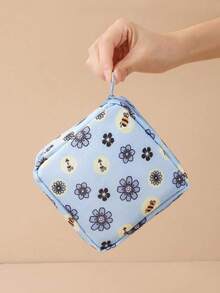 Geantă de depozitare pentru șervețele igienice, geantă cosmetică mini, geantă de machiaj, geantă cosmetică de călătorie, geantă de toaletă portabilă de călătorie, geantă cosmetică mică, geantă de depozitare pentru articole de toaletă pentru femei/fete, geantă drăguță cu fermoar, portofel pentru monede, potrivită pentru serviciu, călătorie, geantă cosmetică, geantă pentru îngrijirea pielii, geantă de toaletă, cutie de ambalare, articole de călătorie, articole esențiale de călătorie pentru vacanță, plajă