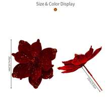Flor artificial navideña, adorno brillante y colorido para la punta del árbol, ideal para decorar el hogar o como detalle para fiestas. - Naranja - Ver 7