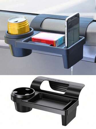 1pc Car Cup Holder, Drink Holder, Door Frame Cup Holder, Phone Holder, Storage Rack, Car Accessories, Multi-Functional Portable Universal