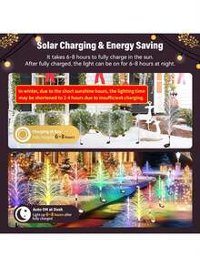 3pcs Christmas Solar Garden Light 1/2 Packs With Multi-Colored Change, Auto ON/Off Garden Solar Light, Solar Light For Garden, Porch, Christmas And Festival Decoration - Multicolor - View 9