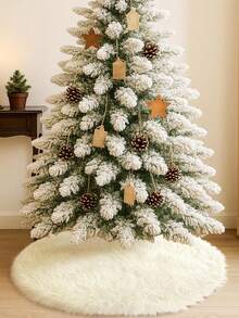 1 pièce Robe d'arbre de Noël en fausse fourrure longue, rose, blanche, rouge, noire. Robe en peluche longue pour arbre de Noël, décoration et présentation d'arbre de Noël pour fête de Noël à la maison, accessoire de décoration d'ambiance festive pour la maison, douce et belle robe en peluche pour arbre de Noël, décoration de Noël, décoration hivernale pour la pièce