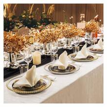 Black Plastic Plates Disposable Set - 350pc Party Supplies For 50 Guests, 10.25" Dinner & 7.5" Dessert Plates, Silverware, Cups - 如圖/E - 查看 6