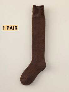 1双女士羊毛小腿袜，秋冬厚款保暖袜，2025年新款毛绒小腿袜 - 彩色 - 查看 15