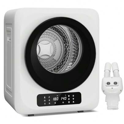 12Lbs Portable Clothes Dryer, 120V 850W Electric Compact Laundry Dryer With 6 Drying Modes, LED Touch Panel, Stainless Steel Tub For Apartments, Home, Dorms, RVs (White)