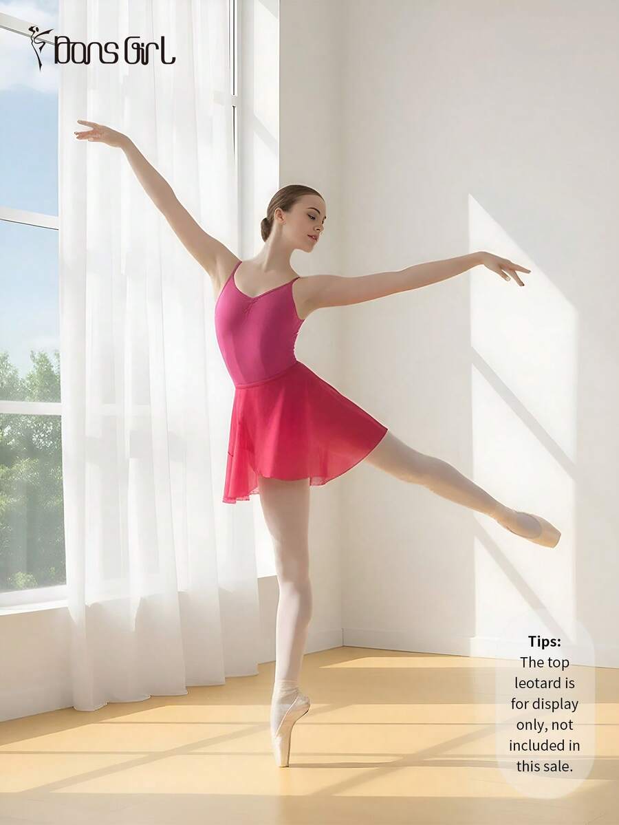 Áo liền quần ba lê bằng chiffon DonsGirl dành cho nữ, độ co giãn cao, thiết kế buộc dây điều chỉnh được, màu trơn, phù hợp cho biểu diễn và khiêu vũ.