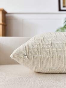 1 pieza Funda de almohada de chenilla neutra, funda de cojín decorativa de textura suave, adecuada para sofá, cama, decoración del hogar, 45 x 45 cm - Blanco - Ver 7