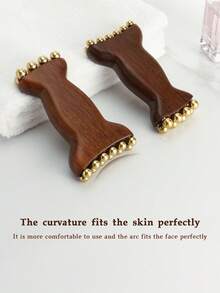 1pc Sandalwood Facial Beauty Massage Tool, Double-Headed Copper Ball Face & Head Muscle Massage Relaxation Tool For Women - Multicolor - View 7