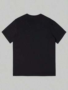 High-Quality Plus-Size Pure Cotton Menswear,Men's Cotton Casual T-Shirt, Paris Graphic Design, Men's Classic Crew Neck T-Shirt - Soft Cotton Daily WearSoft Fabric - 黑色 - 查看 2