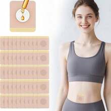 50 قطعة من رقع زيت الخروع - رقع للسرة قابلة للتخلص منها، مانعة للتسرب، لاصقة ذاتيًا، خالية من المواد المسببة للحساسية، سهلة الاستخدام (لون بيج)