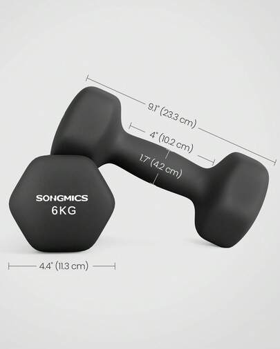 Dumbbells Set Of 2 Dumbbells Hexagon Neoprene Coating Strength Training Workout Fitness Training Home