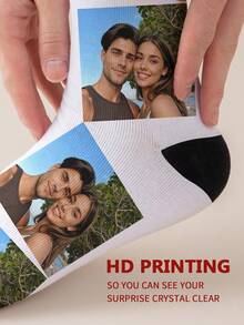 1 Pair Of Customized Face Men's Mid Tube Socks, Put Any Face On Socks, Personalized Socks For With Photos, Interesting Customized Picture Pairs With Medium To Long Socks, Suitable For Valentine's Day, Birthdays, Gift Giving, And Other Occasions,Personalized, Fun, Rich And Colorful, Creative Anime Cartoon Design, Holiday Gifts,Gymboy - Multicolor - View 6