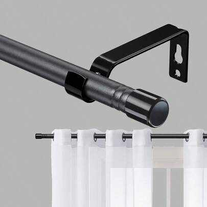 طقم قضبان ستائر أسود مطفي بقطر 5/8 بوصة، يناسب نوافذ بعرض من 19 إلى 146 بوصة، ستائر صغير ثقيل الوزن، ستائر معدني قابل للتعديل، مناسب لغرفة النوم والمطبخ وغرفة المعيشة، المقاس: 23 - 154 بوصة، اكسسوارات حمام وأدوات حمام